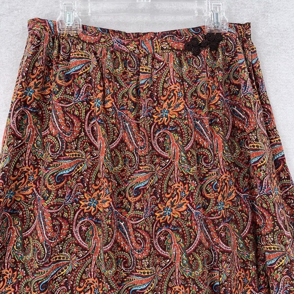 NEW GORGEOUS Silk Collection True Wrap Skirt Womens 18 Boho Paisley Hippie Gypsy - Picture 3 of 12